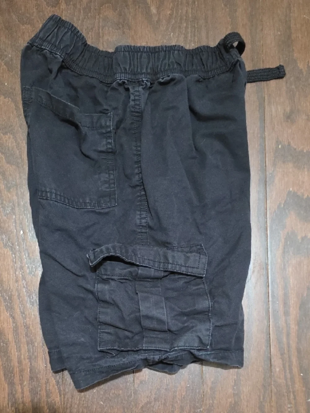 Kids Black Cargo Shorts with Elastic Waist
